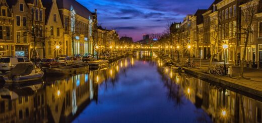 canal, nature, buildings