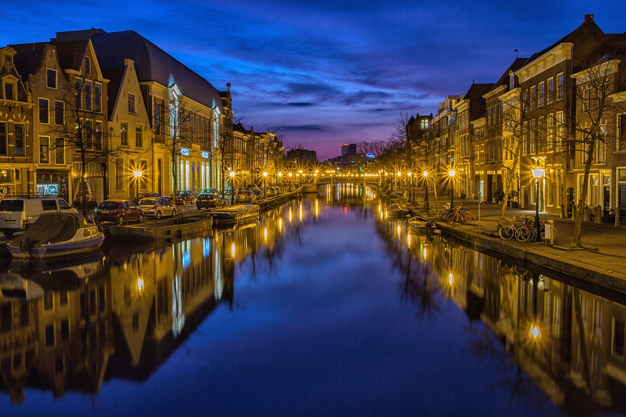 canal, nature, buildings