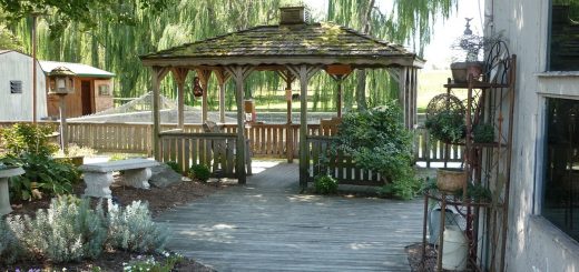 gazebo, deck, shade